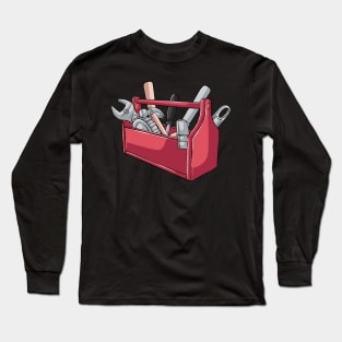 Toolbox Construction Electrician Carpenter Builder Long Sleeve T-Shirt